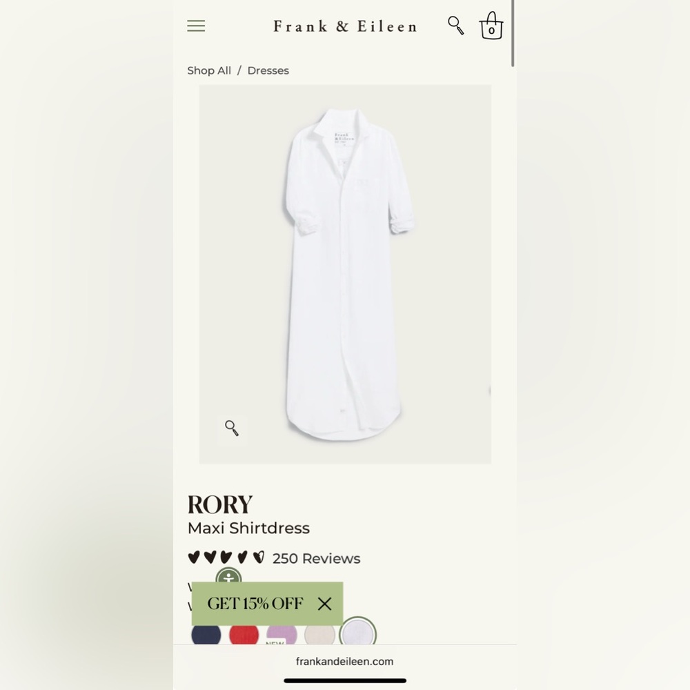 Frank & Eileen White Maxi Shirtdress